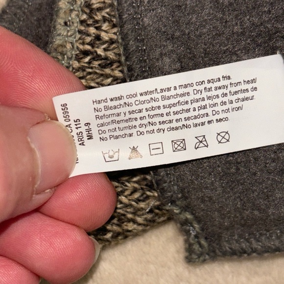 ARIS Men’s Brown/Tan/Gray Tight Knit Scarf Wool/Acrylic Blend 66x9” - Picture 7 of 7